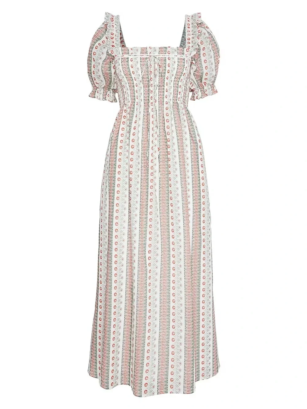 Hill House Scarlett Midi Nap Dress Cosmos Floral Stripe size Small NWT - Picture 2 of 6